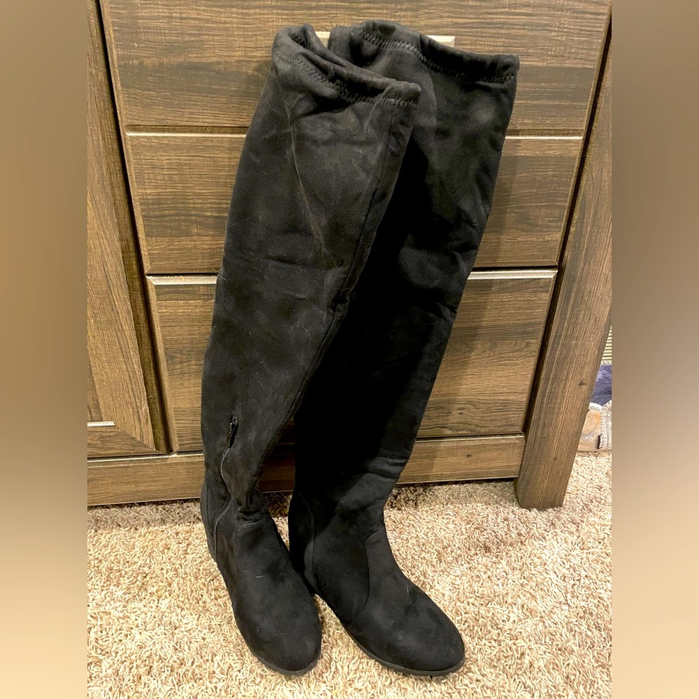 Over the knee wedge boot
